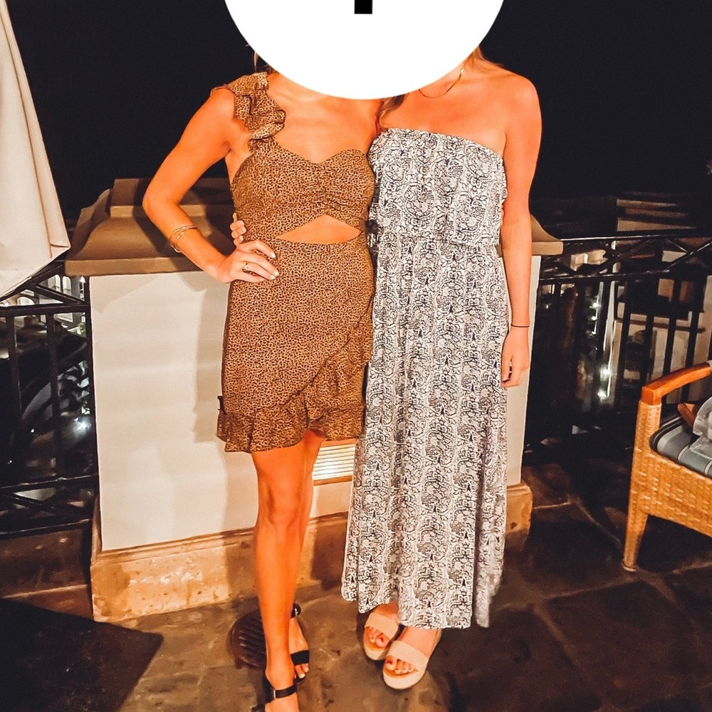 Cheetah Print One Shoulder Mini Dress